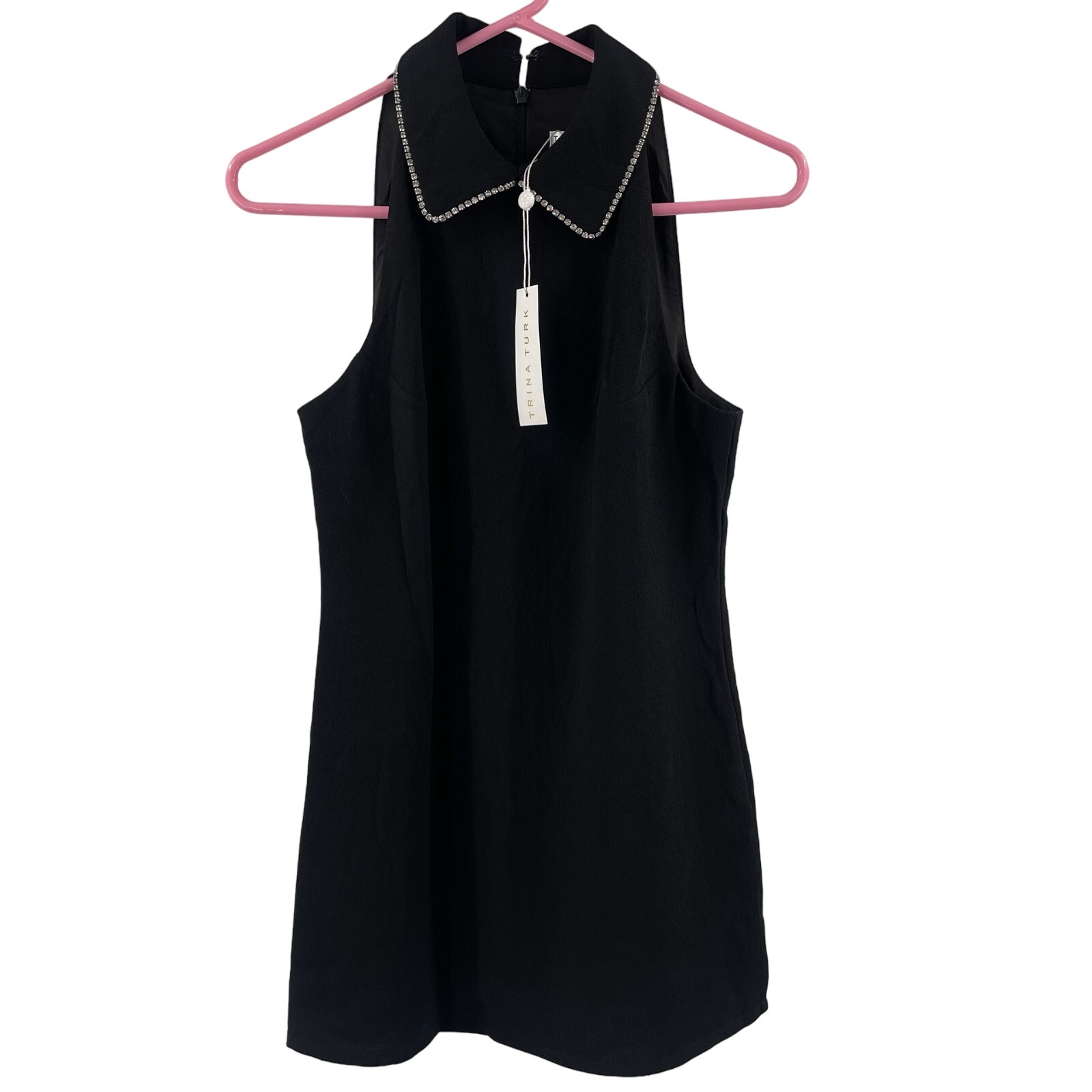 Trina Turk Tunic / Dress Size Extra Small Mini Black Rhinestone Festive Nwt